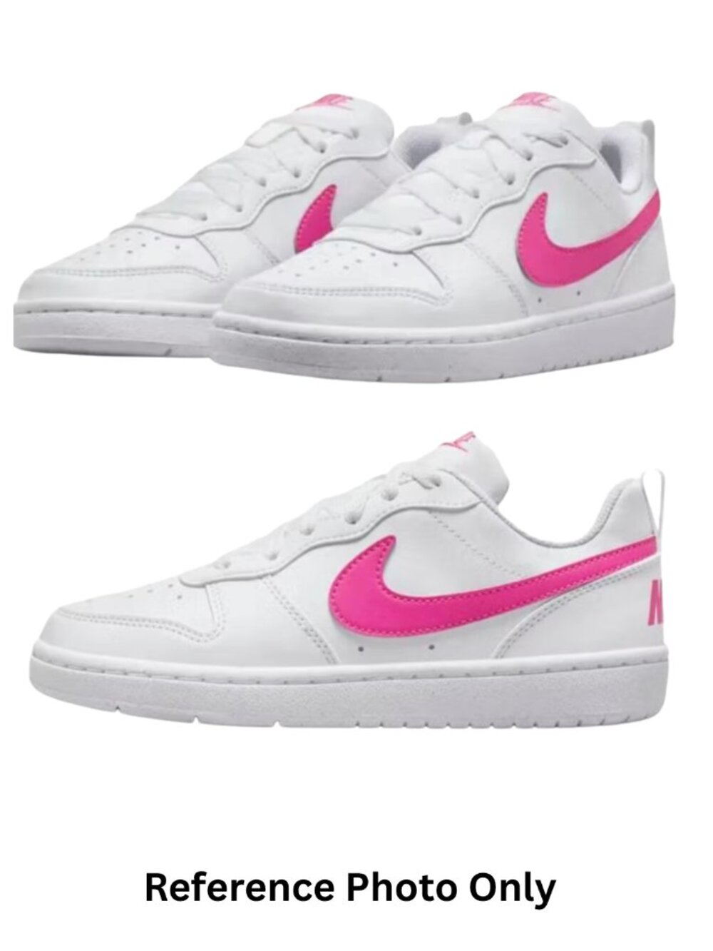 Nike Court Borough Low Recraft in White & Laser Fuchsia DV5456-113 US 6Y - NTG